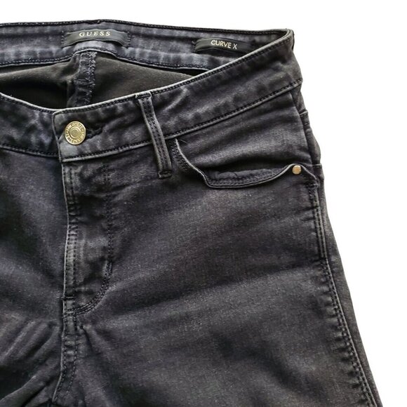 GUESS Curve X Black Mid Rise Skinny Jeans Size 26 - Picture 5 of 16